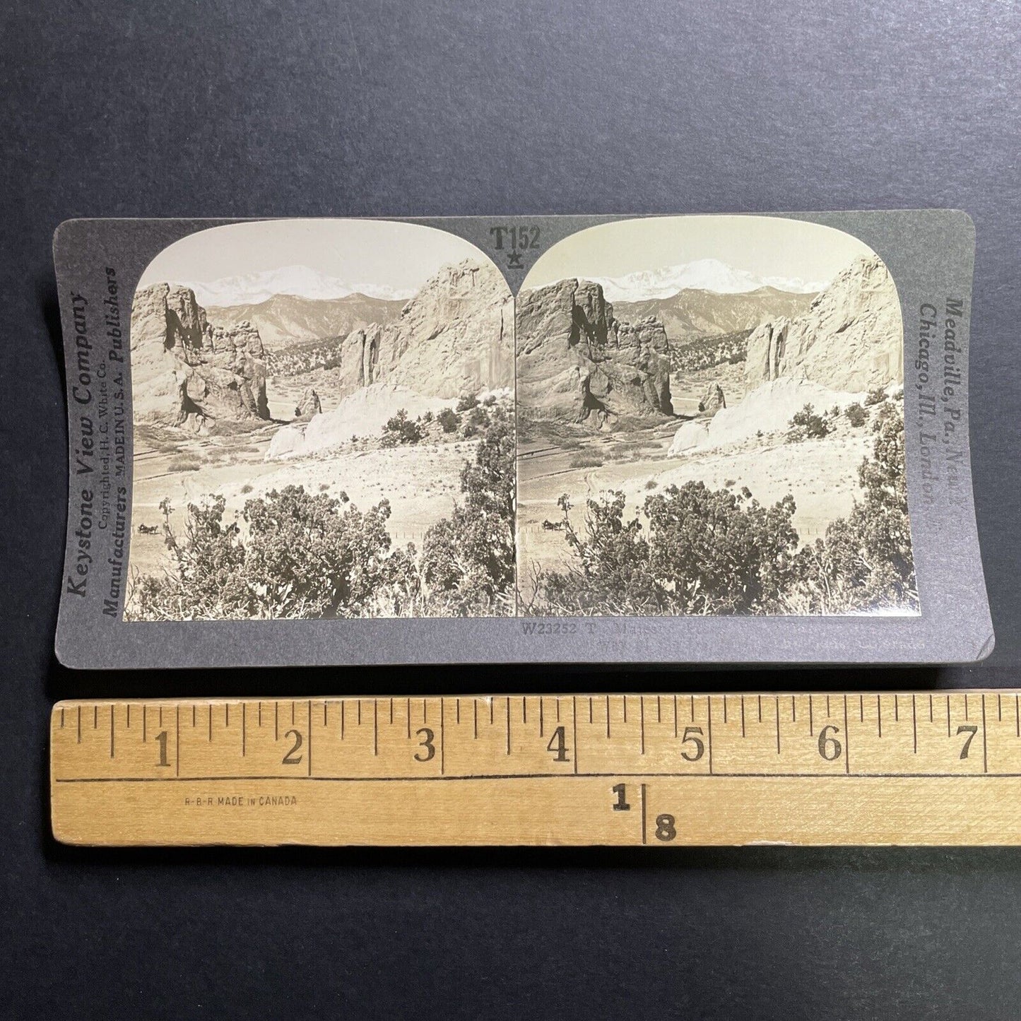 Antique 1918 Pikes Peak Mountain Colorado Stereoview Photo Card P1397