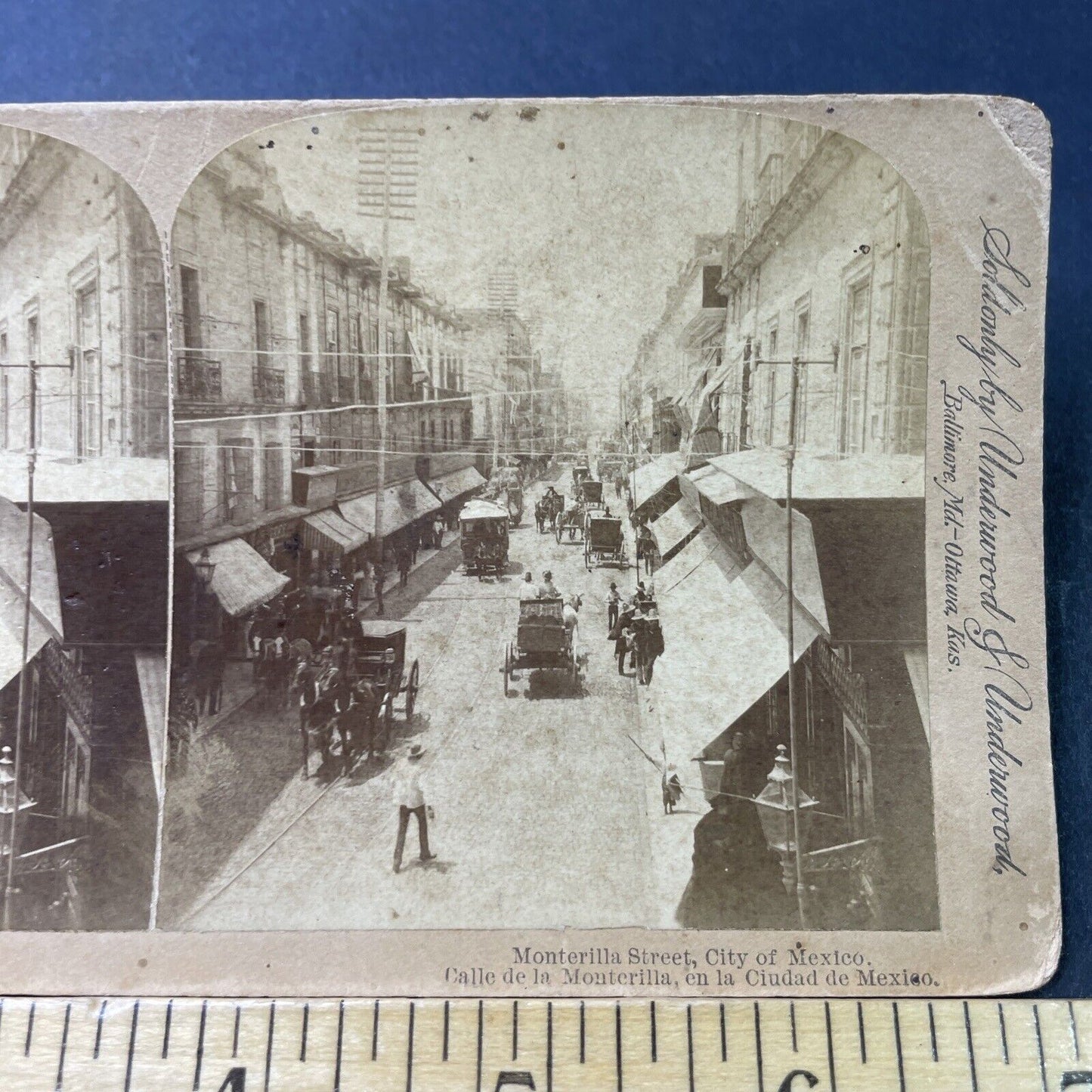 Antique 1890 Calles De La Monterilla Mexico City Stereoview Photo Card P3040