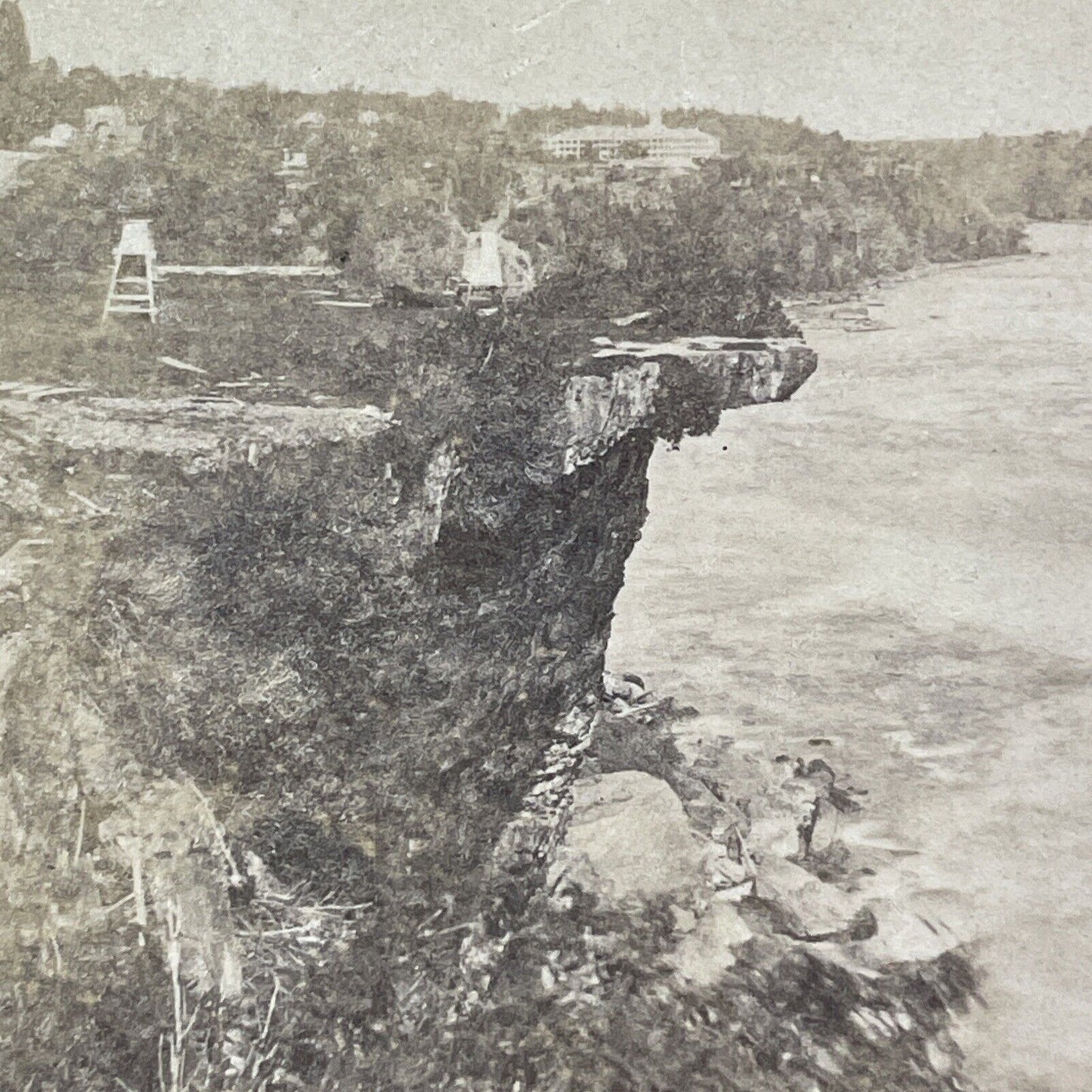 Table Rock Niagara Falls Stereoview Earliest Known Photo Antique c1850 X2413