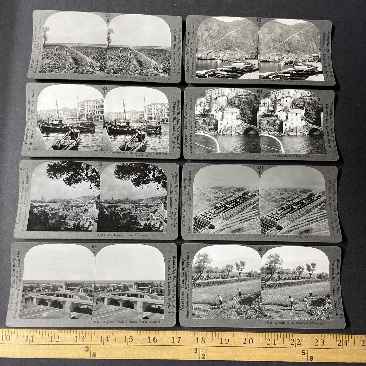Box Set of 25 Scarce Italy Stereoview Late Production No. 651-675 Keystone c1935
