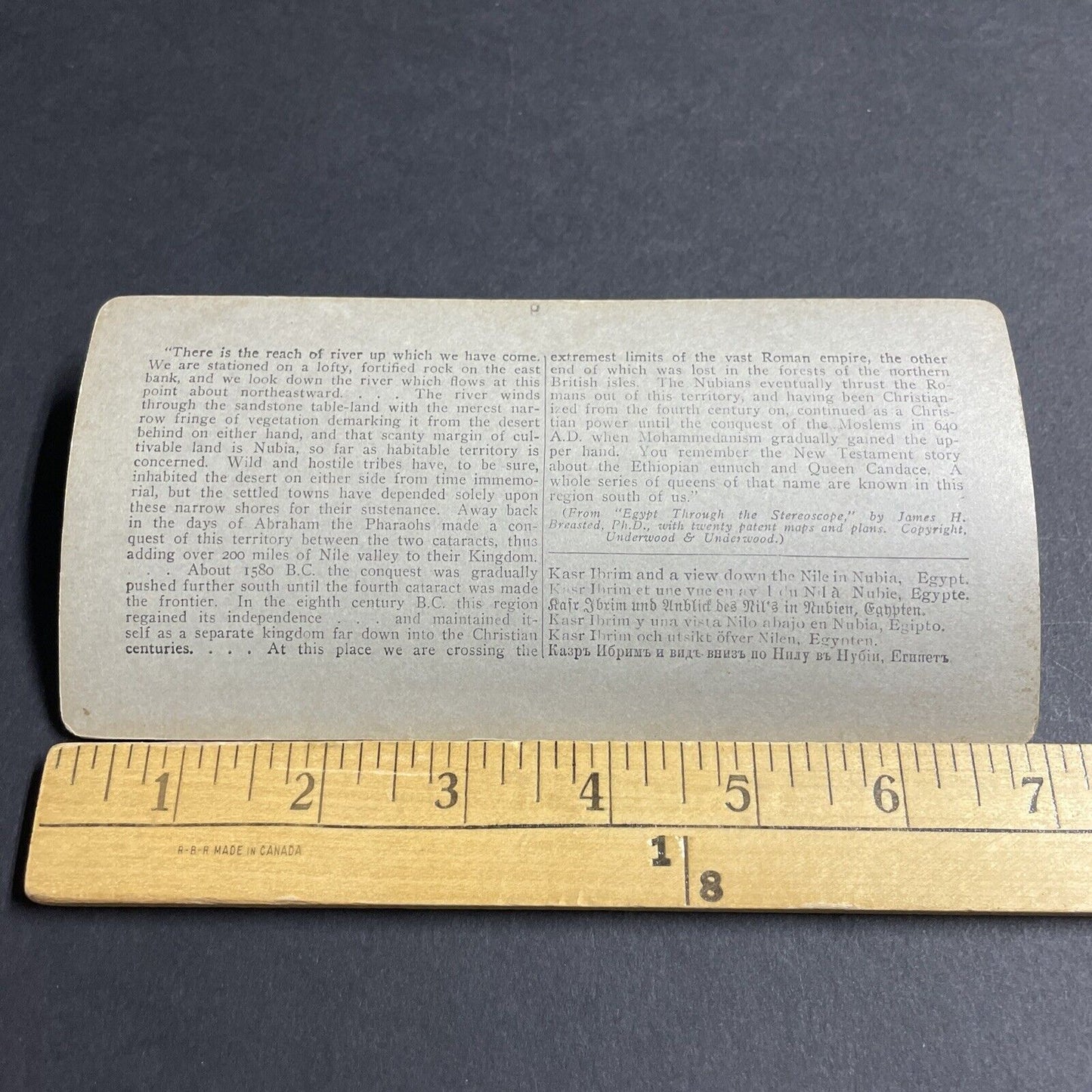 Antique 1909 Qasr Ibrim Nubian Temple Egypt Stereoview Photo Card P4558