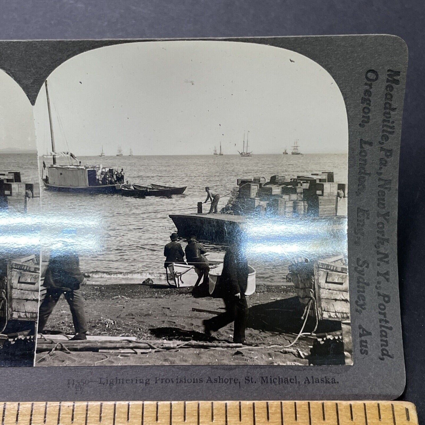Antique 1900 Gold Miners Supplies St Michael Alaska Stereoview Photo Card P2332