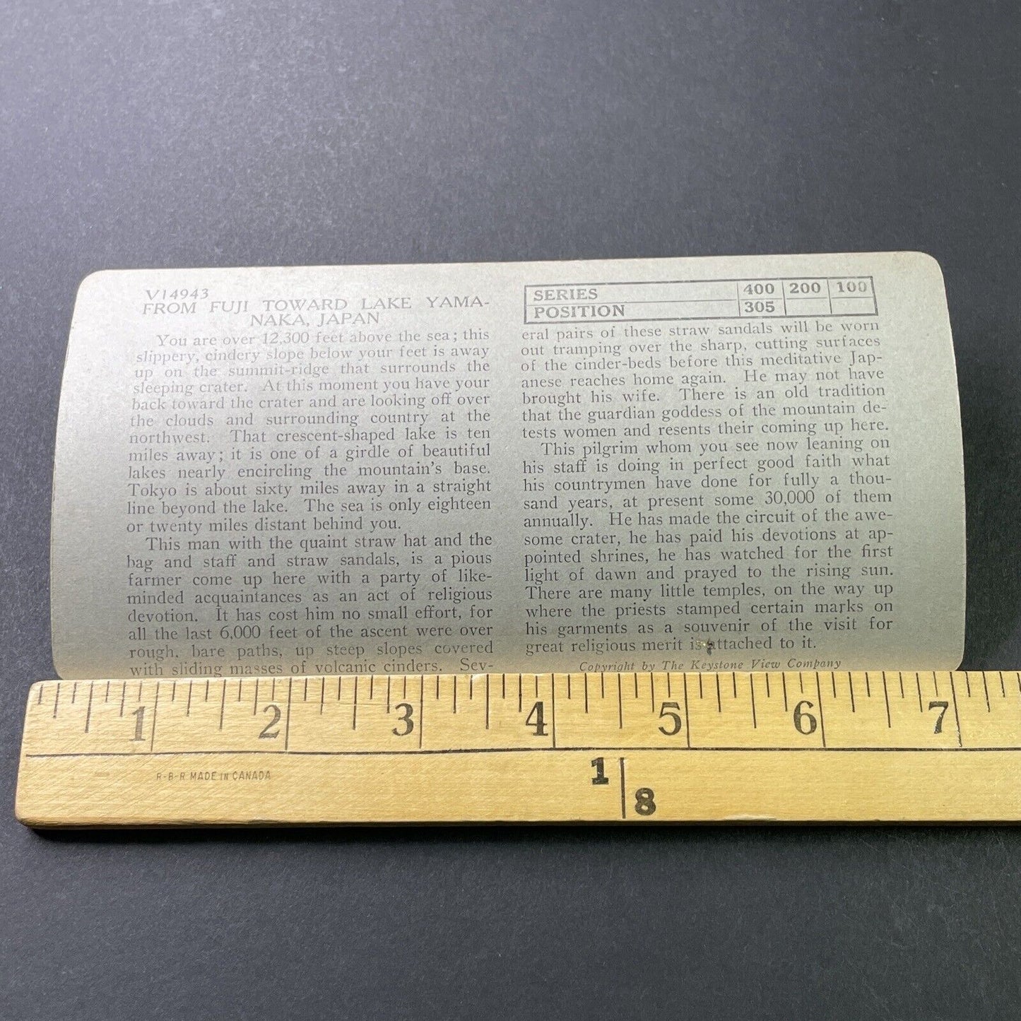 Antique 1920s Near The Summit Of Mt Fuji Japan Stereoview Photo Card P3154