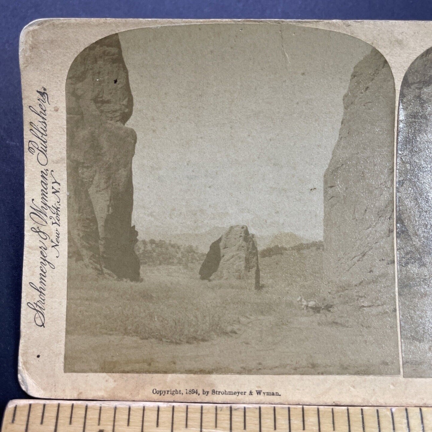 Antique 1894 Gateway Rock Garden Of The Gods CO Stereoview Photo Card P3502