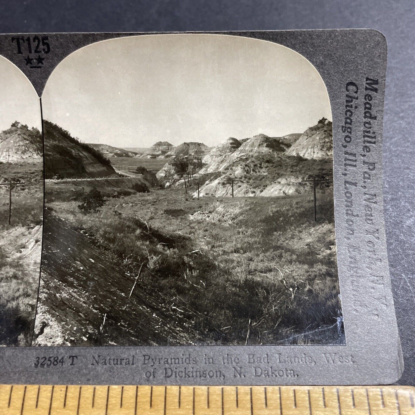 Antique 1910s Dickinson North Dakota Pyramids Stereoview Photo Card P5042