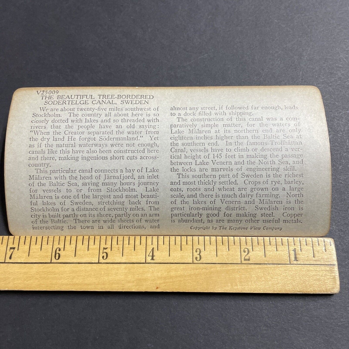 Antique 1910s Fishing Boats On A Canal In Sweden Stereoview Photo Card P5060