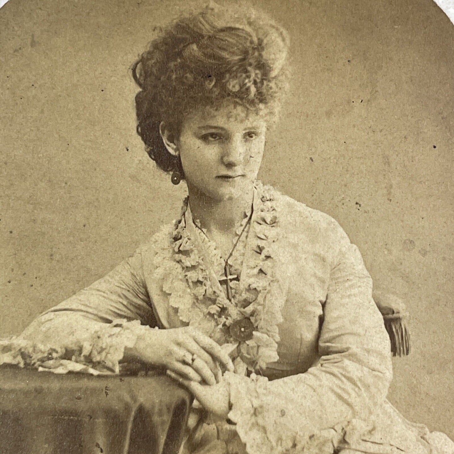 Actress & Model Hermine Grevenberg Stereoview Antique c1875 X3589