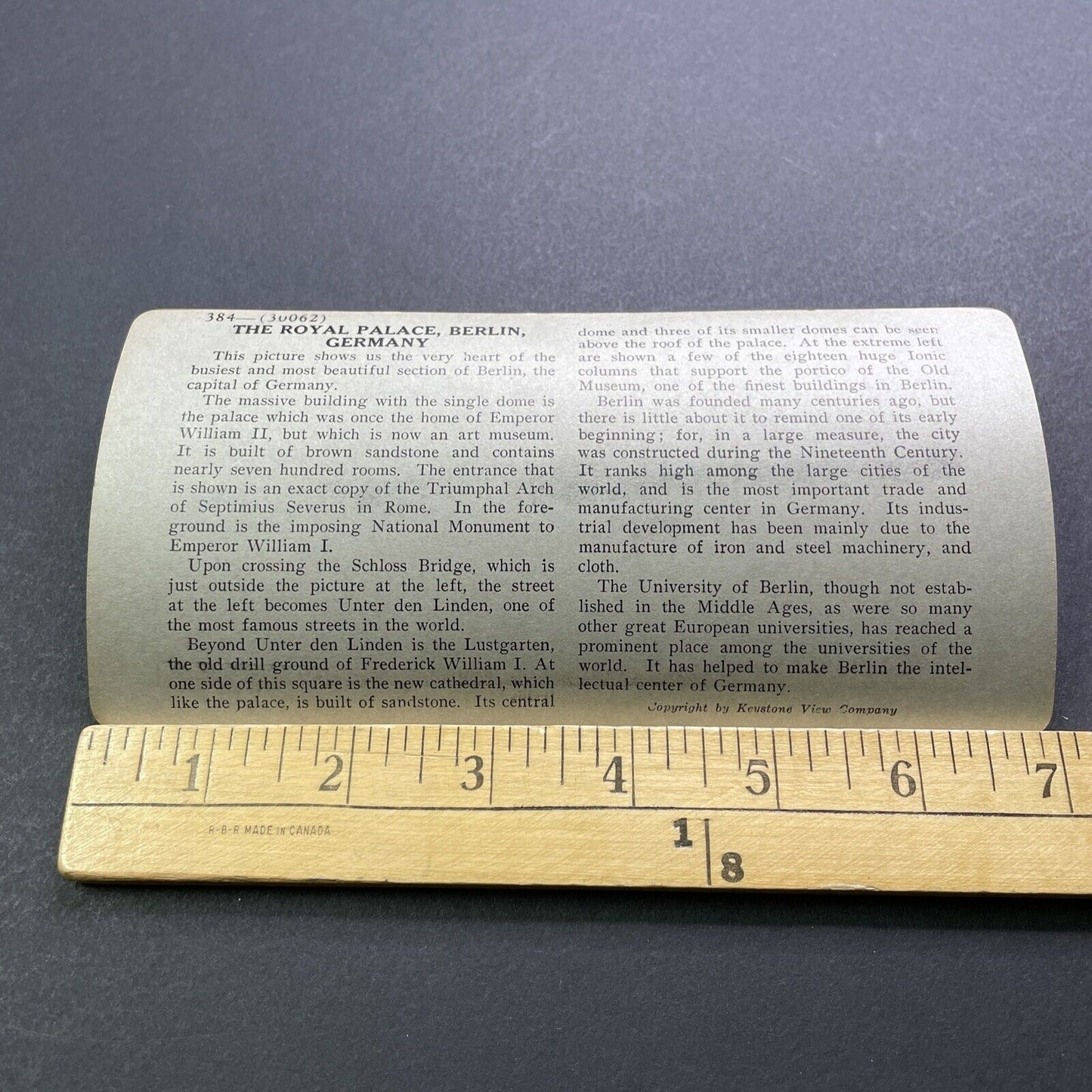 Antique 1930s Kaiser Wilhelm Monument Berlin Germany Stereoview Photo Card V2917