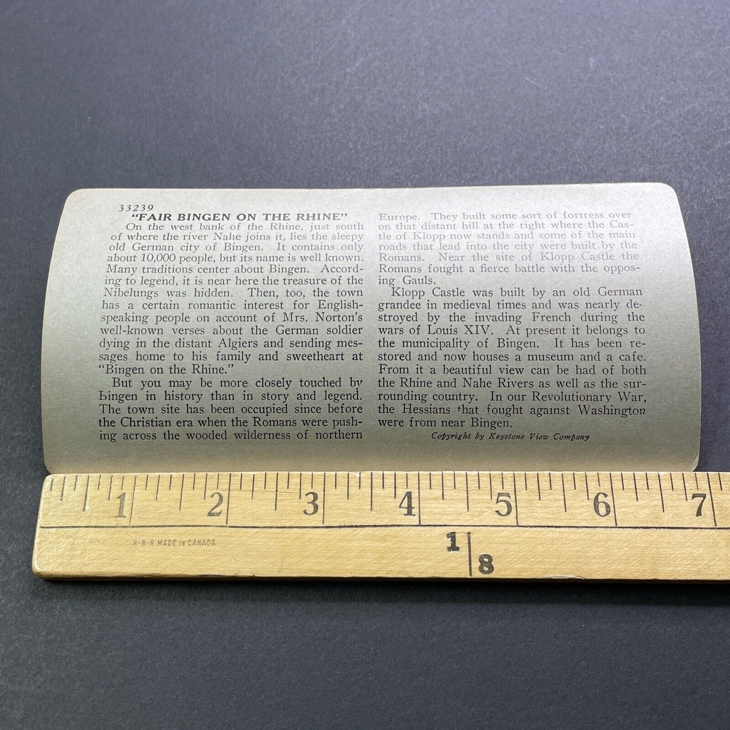 Antique 1920s Vity Of Bingen Germany Downtown Stereoview Photo Card V2901