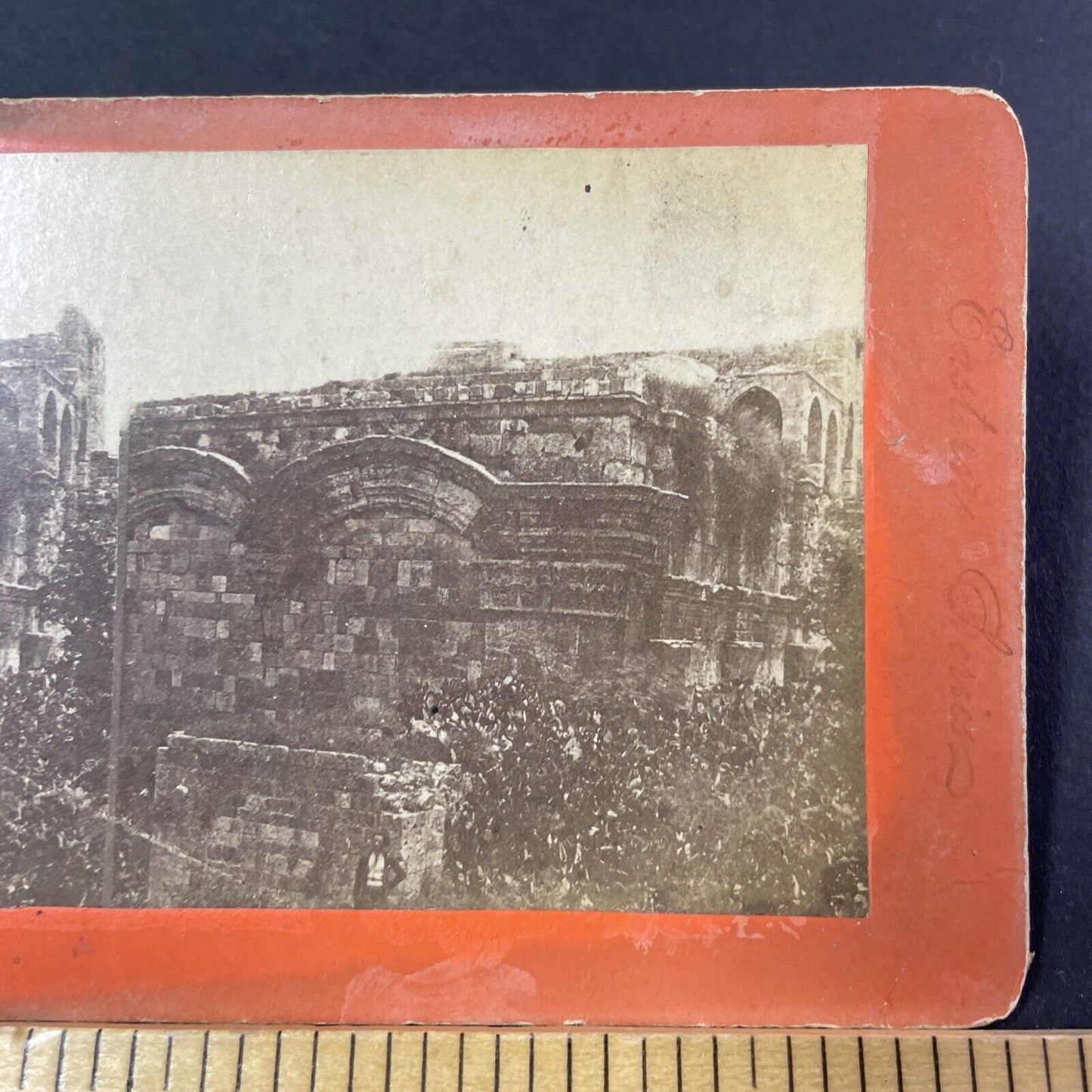 Antique 1860s The Golden Gate In Jerusalem Stereoview Photo Card P381-06