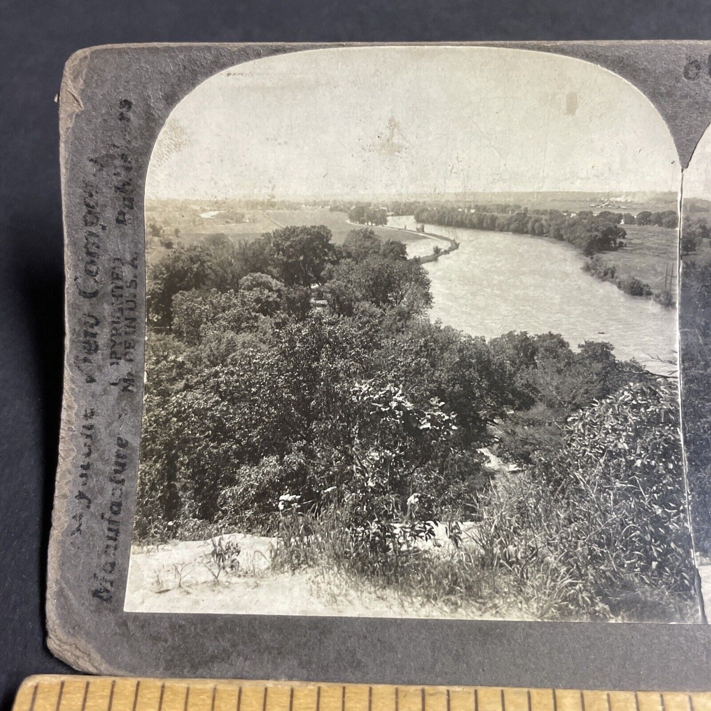 Antique 1910s Illinois River New State Park La Salle Stereoview Photo Card P4284
