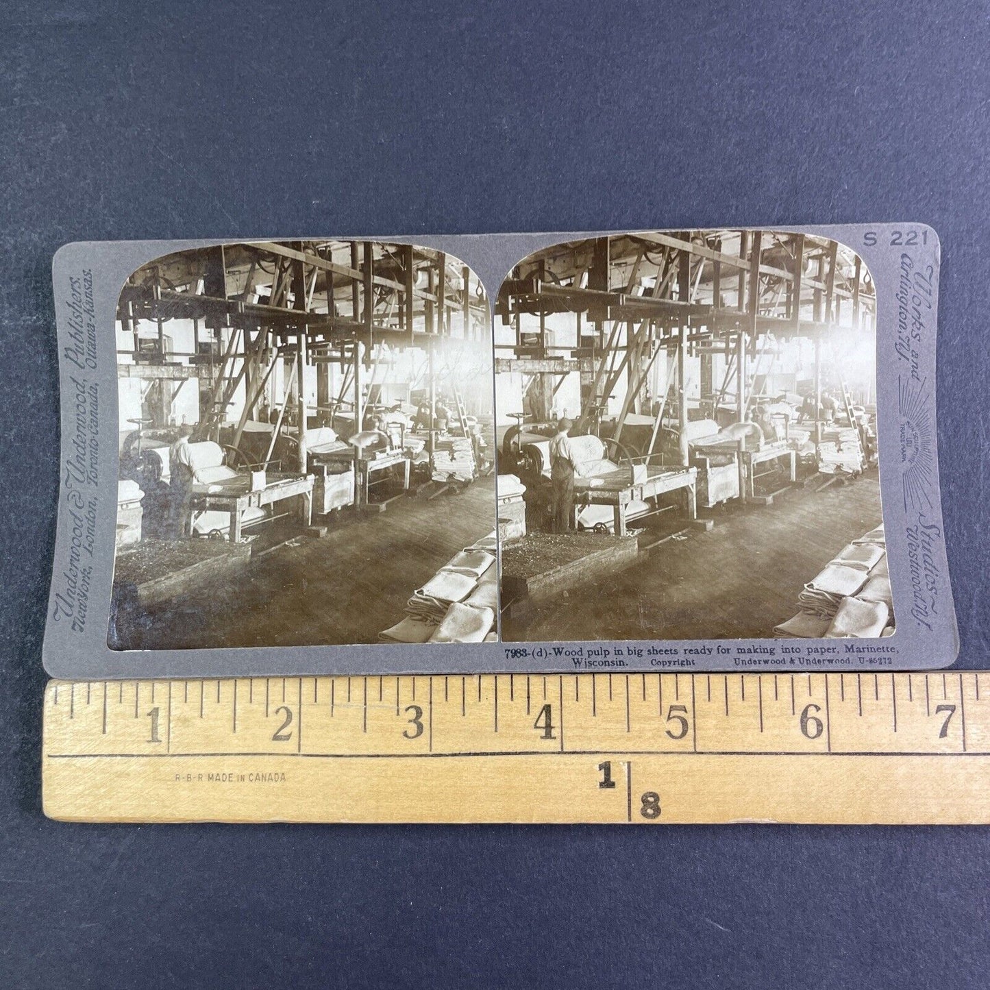 Kimberly-Clark Paper Mill Stereoview Marinette Wisconsin Antique c1909 X3139