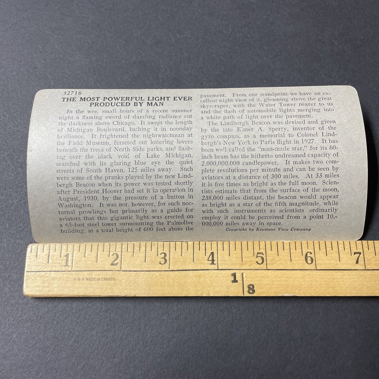Antique 1930s Palmolive Building Chicago Illinois Stereoview Photo Card V2598