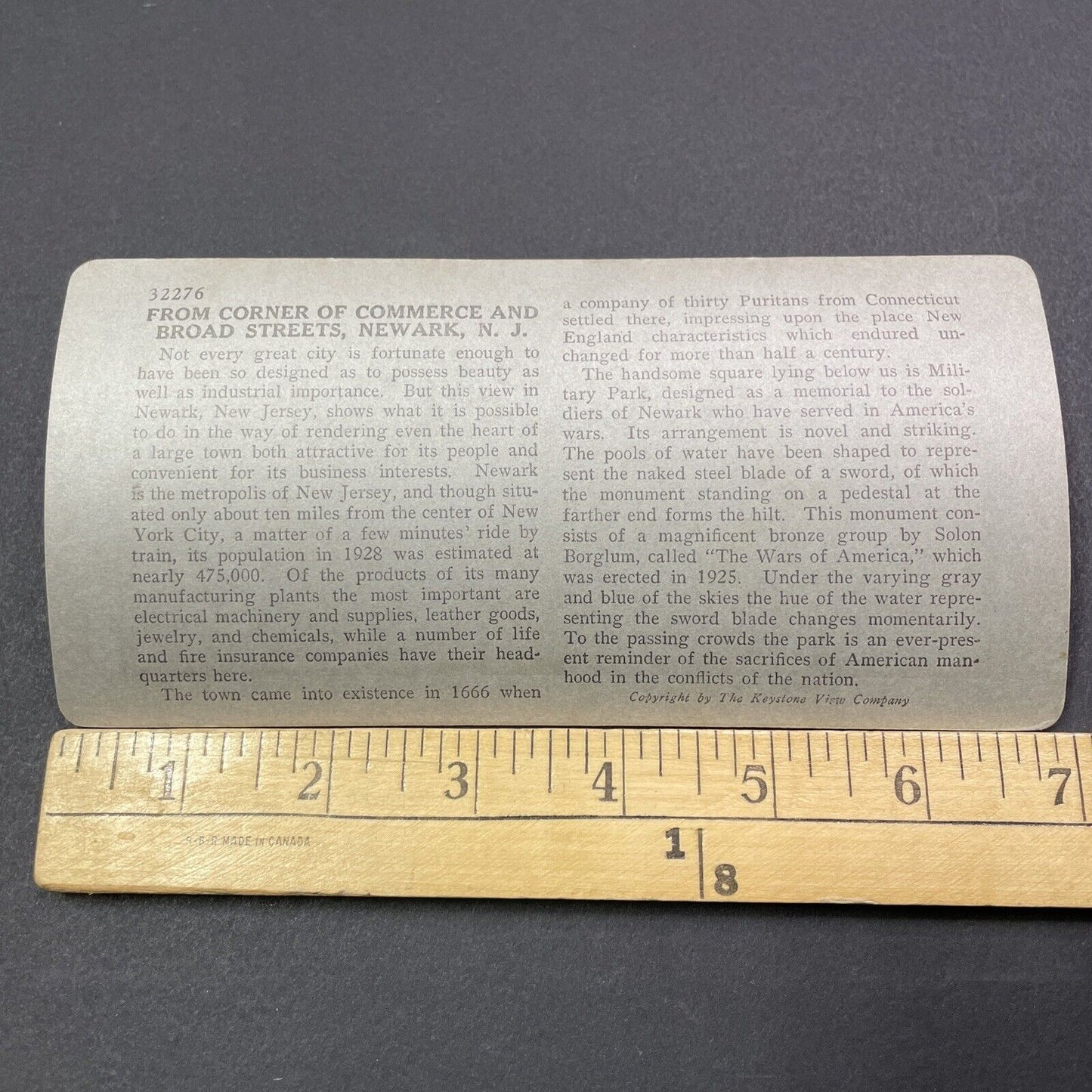 Antique 1920s Newark New Jersey Busy Downtown Stereoview Photo Card V2048