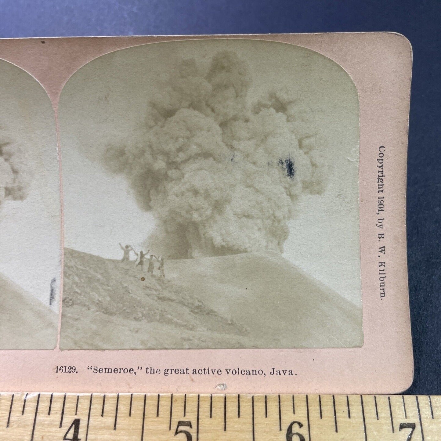 Antique 1904 Huge Volcano Eruption In Indonesia Stereoview Photo Card P3915