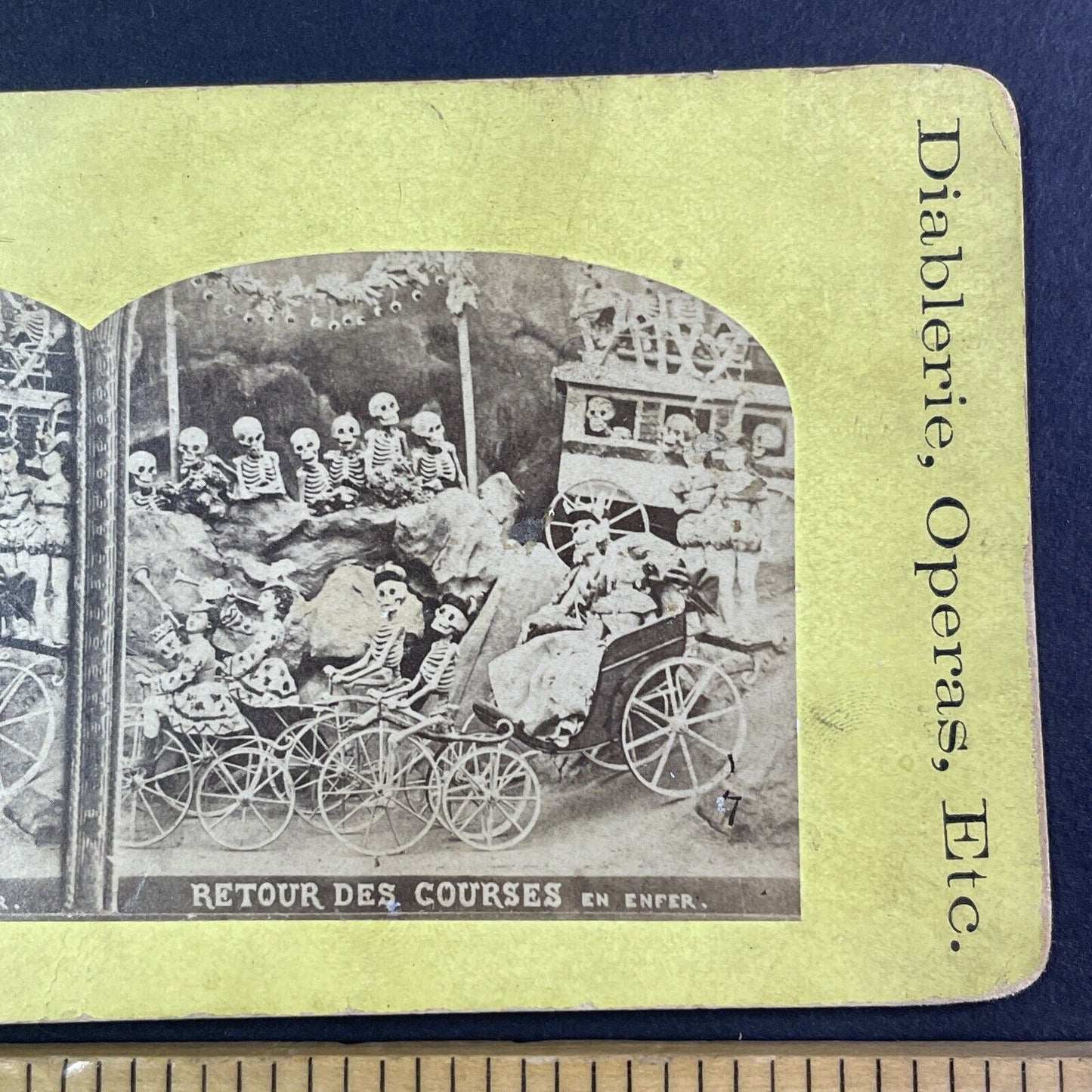 Diablerie Devil Skeleton Parade of the Dead Stereoview Antique c1870s Y1305 RARE