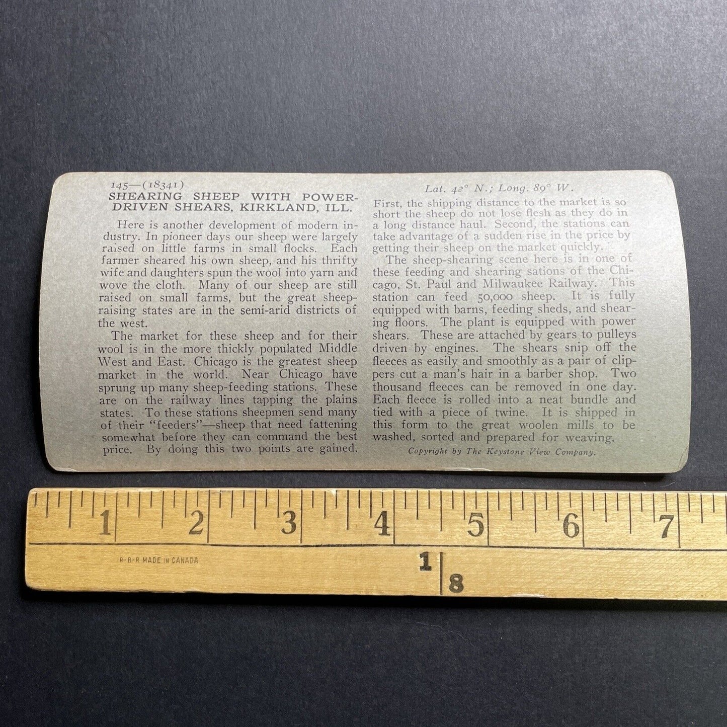 Antique 1920s Wool Factory Kirkland Illinois Stereoview Photo Card P1682