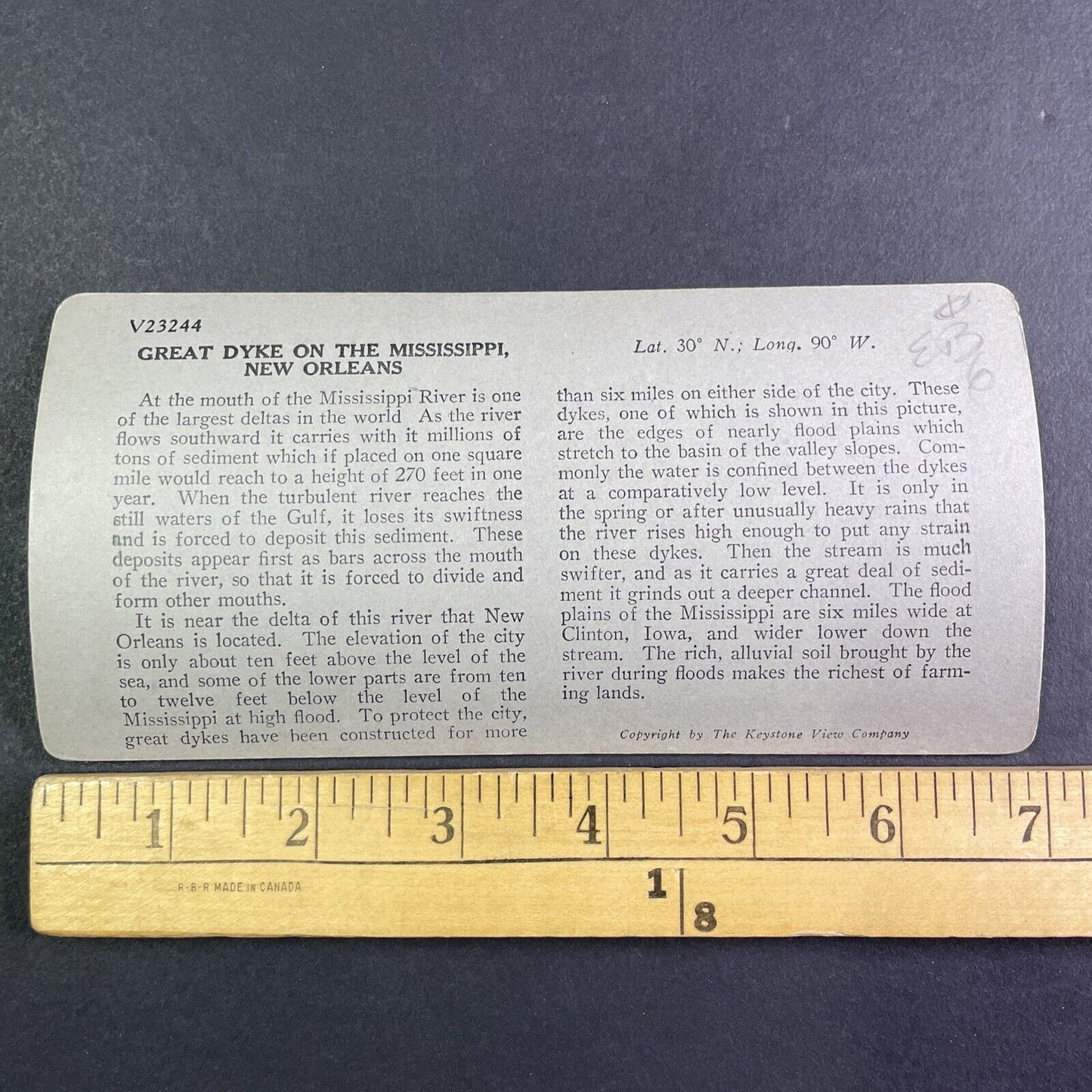 Hurricane Wall in New Orleans Louisiana Stereoview Antique c1909 Y1145