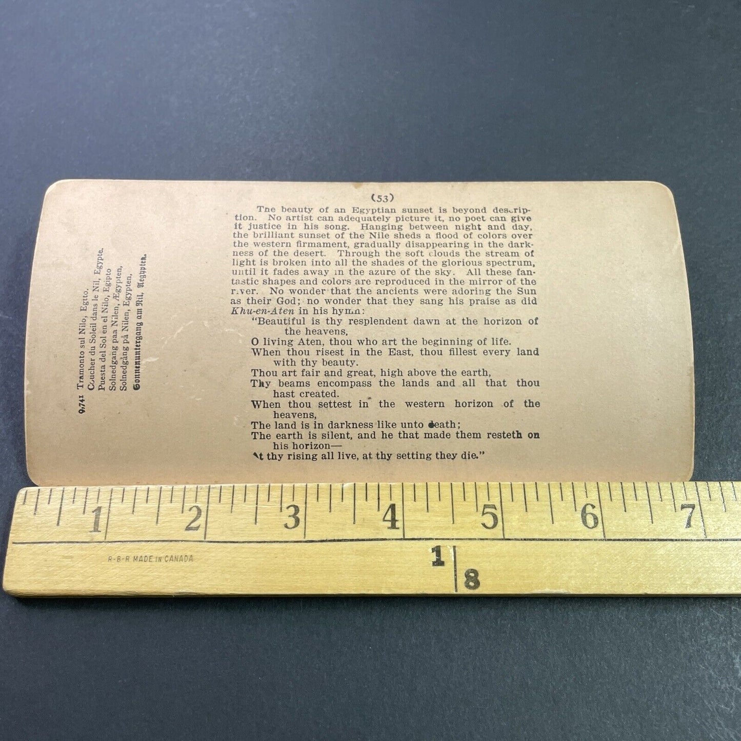 Antique 1899 Sun Setting On The Nile Egypt Stereoview Photo Card P3786