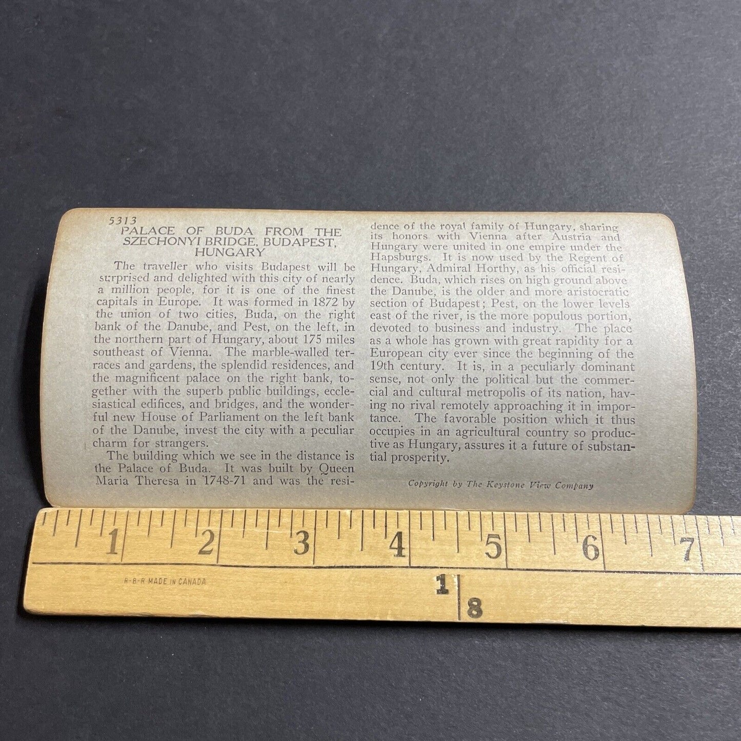 Antique 1920s Budapest Hungary Palace Building View Stereoview Photo Card P5152