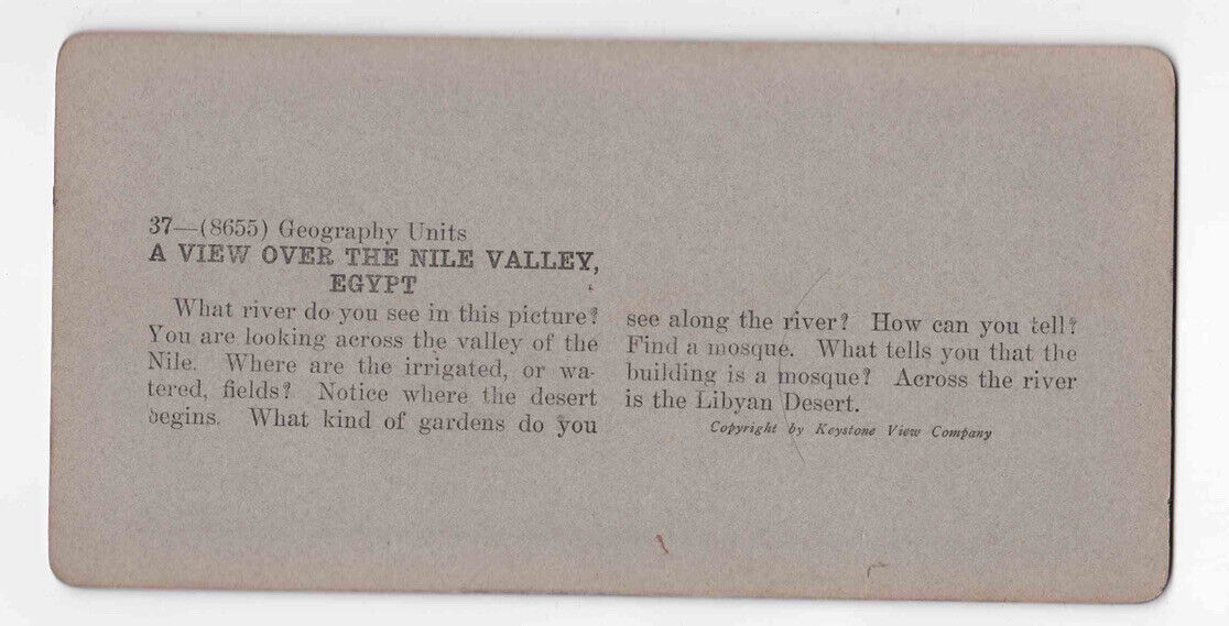 Antique 1903 A View Over The Nile River Valley, Egypt Photo Card P099