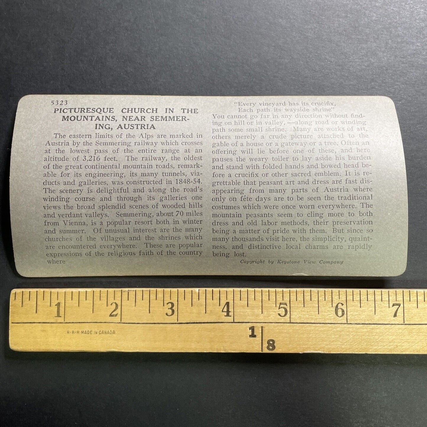 Antique 1918 Church In Semmering Austria Mountains Stereoview Photo Card P1437