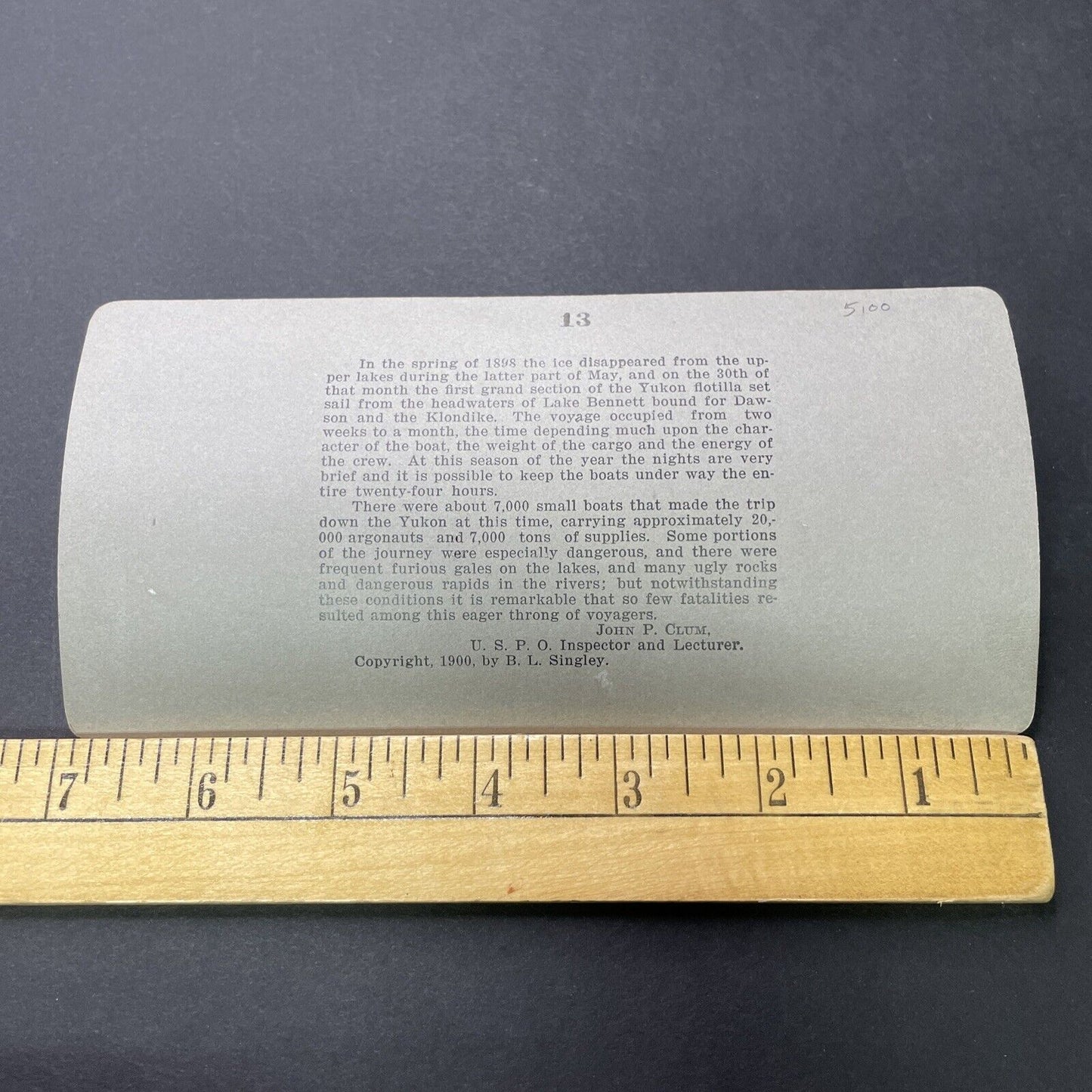 Antique 1900 Gold Miners Ship Ore Dawson City Alaska Stereoview Photo Card P2327