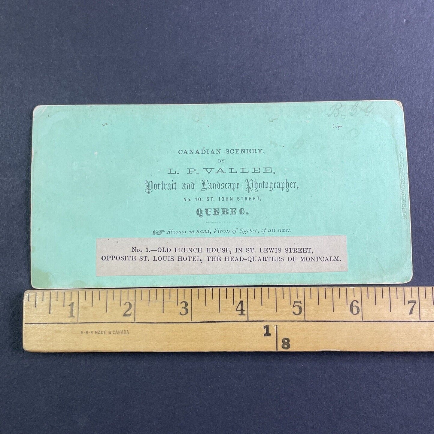 Louis Montcalm Headquarters Stereoview Quebec City Antique c1860s X3203