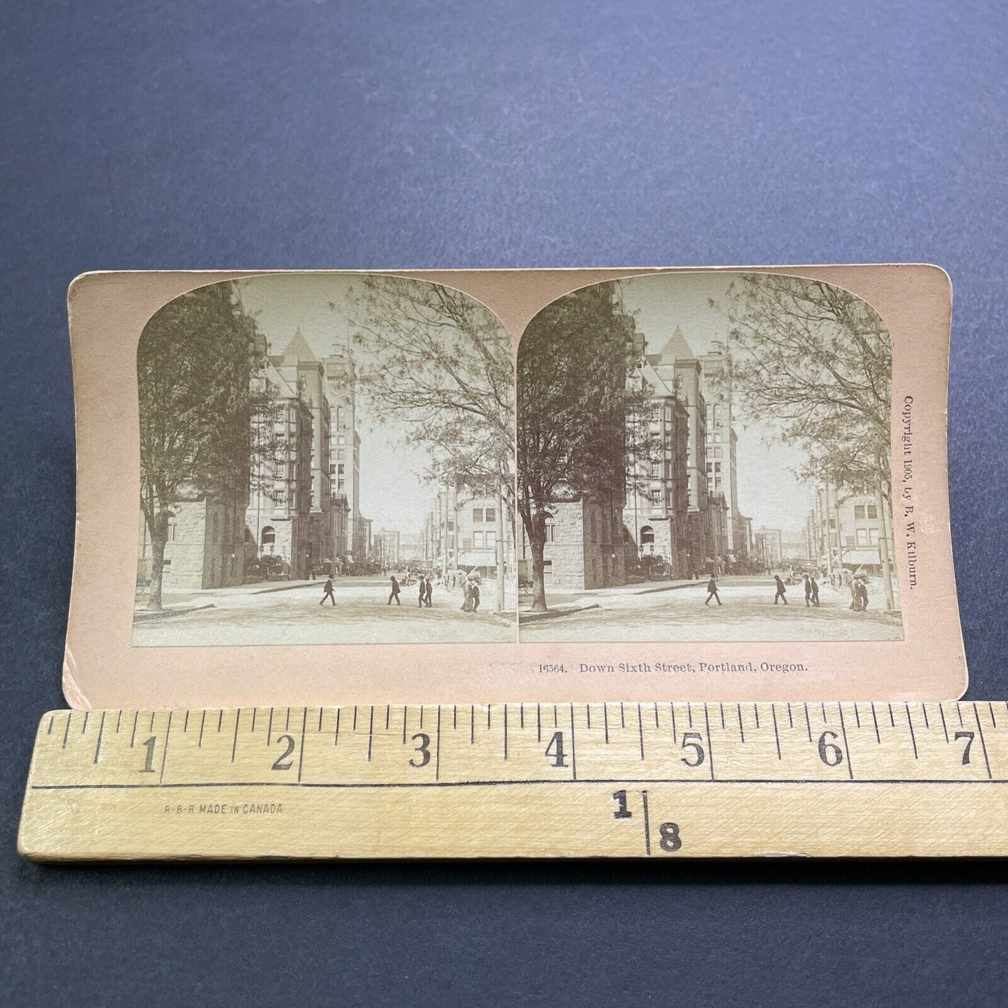 Antique 1905 Sixth Street 6th St Portland Oregon Stereoview Photo Card V3600