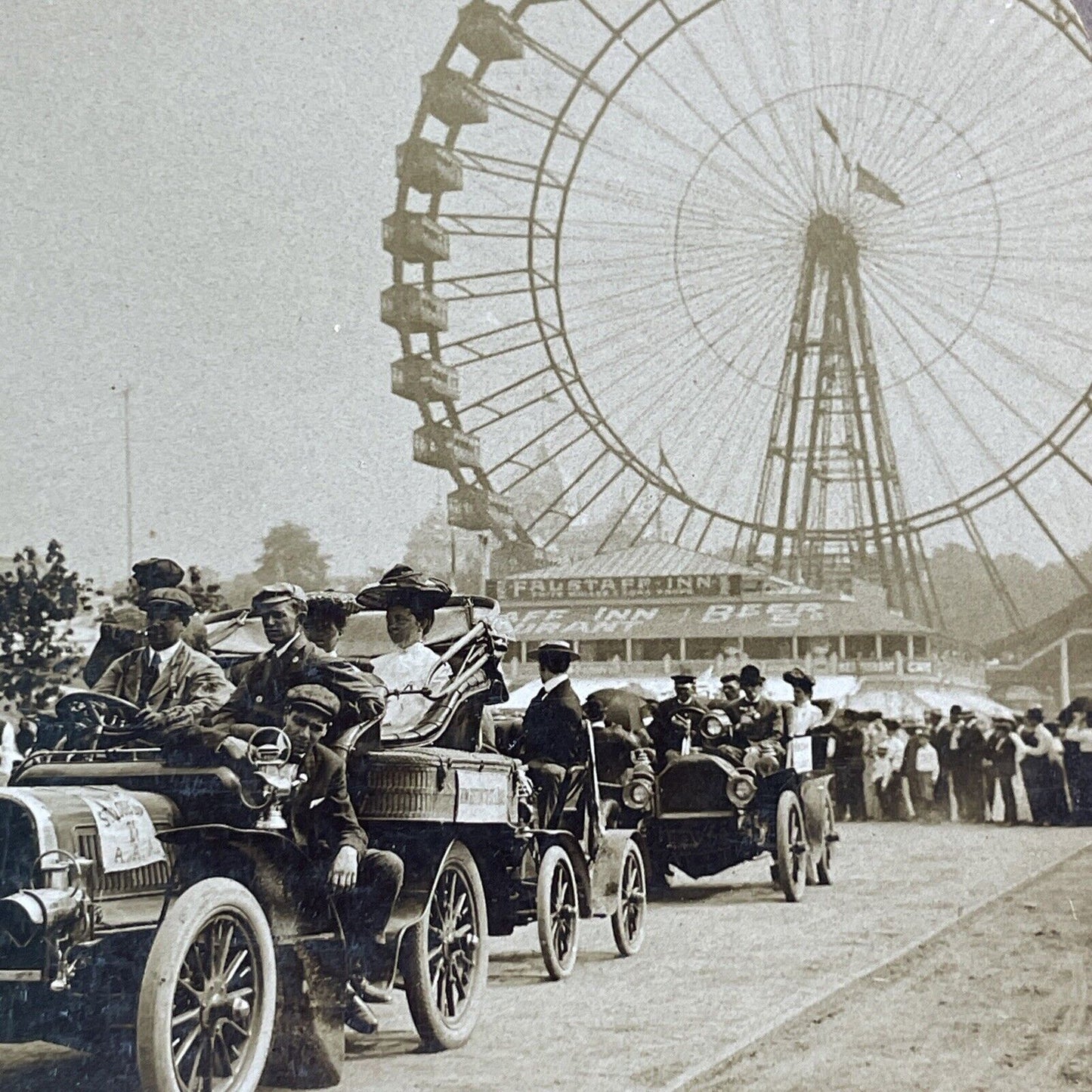 St. Louis AAA Automobile Parade To New York Stereoview Antique c1904 X4079