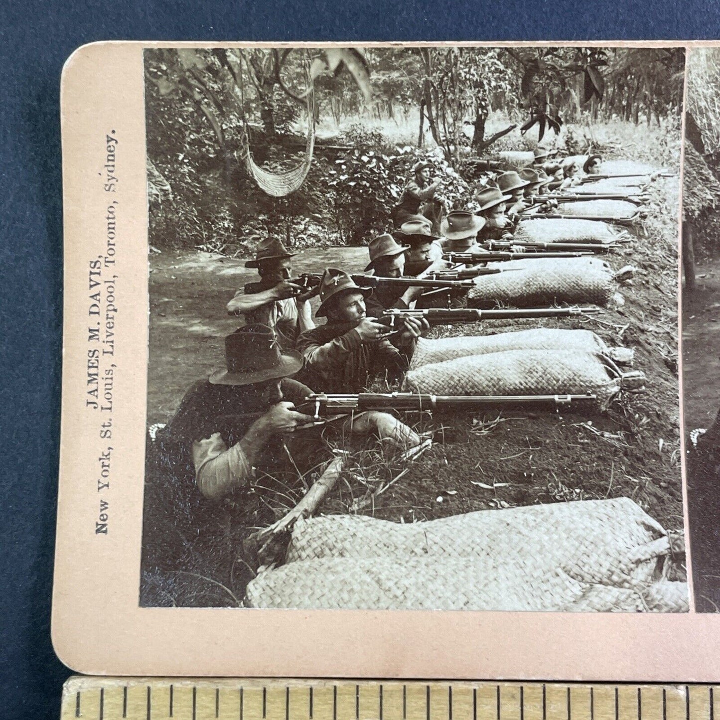 United States 14th Infantry Army Rifleman Stereoview Antique c1900 X1647