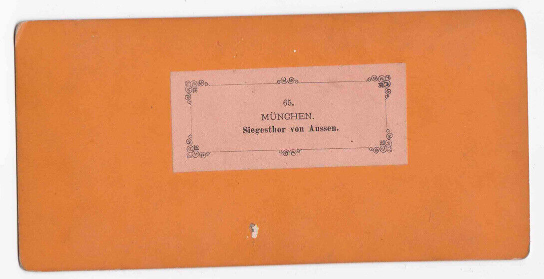 Antique 1880s Siegestor Siegesthor von Aussen Munich Germany Photo Card P065