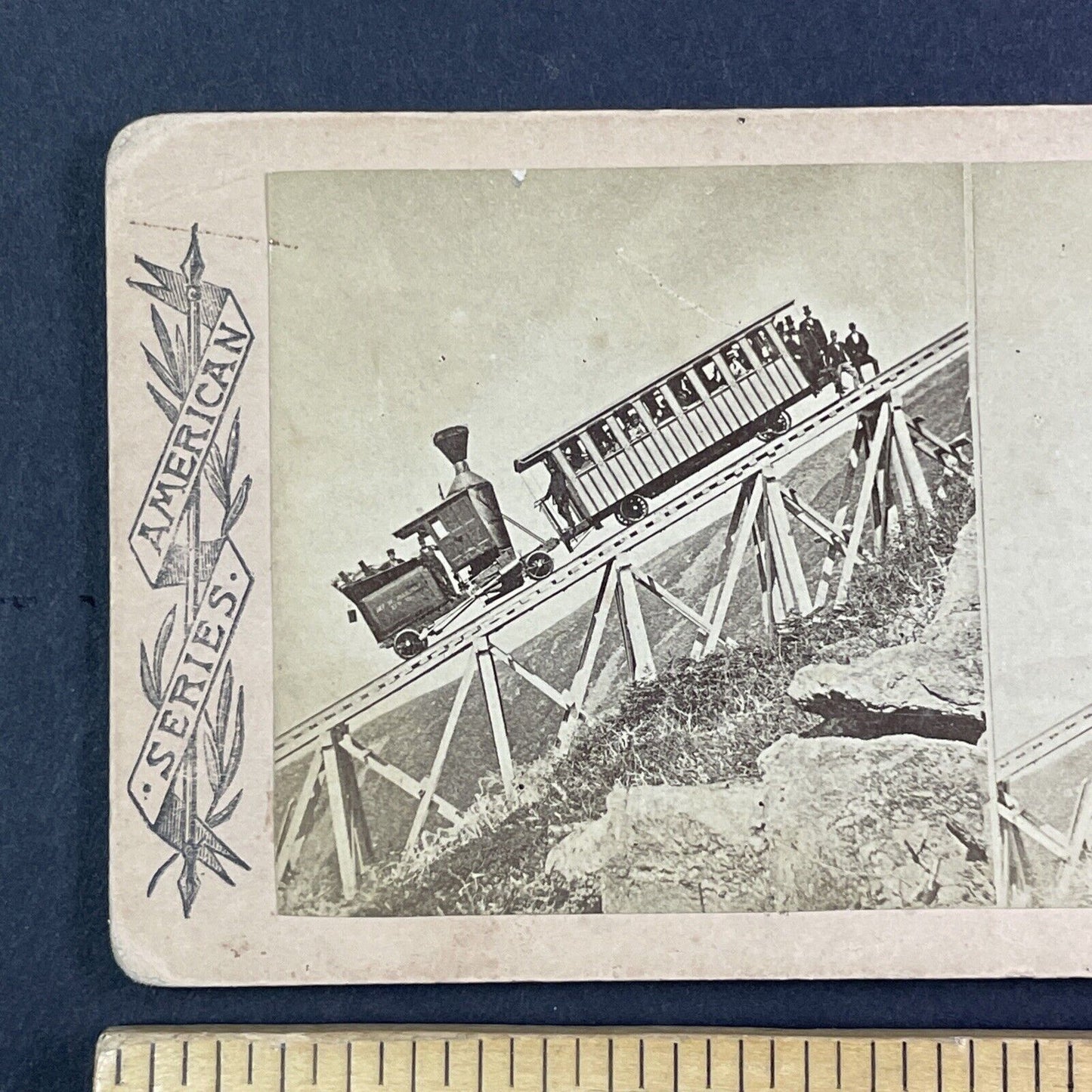 Mount Washington Railroad Stereoview New Hampshire Antique c1870s Y403