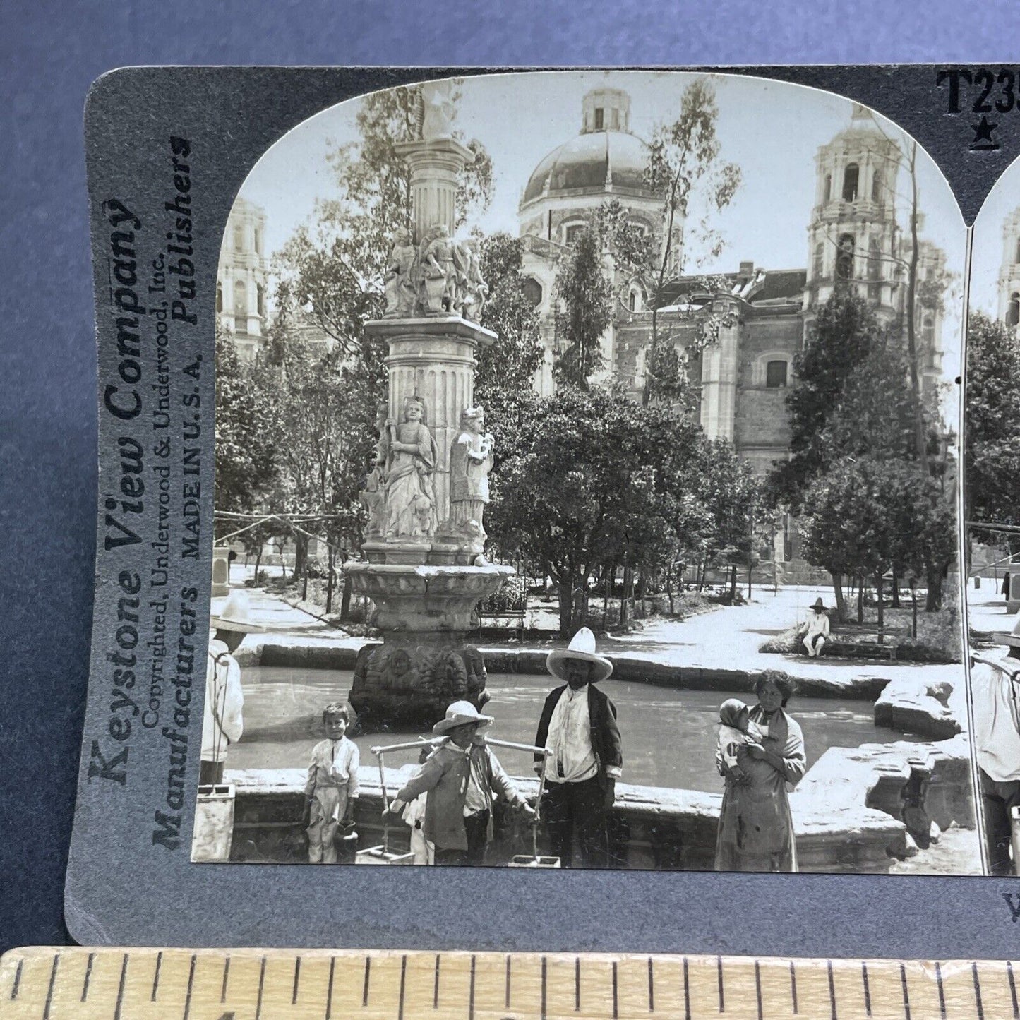 Antique 1910s Mexican Bandido Mexico City Stereoview Photo Card V3600