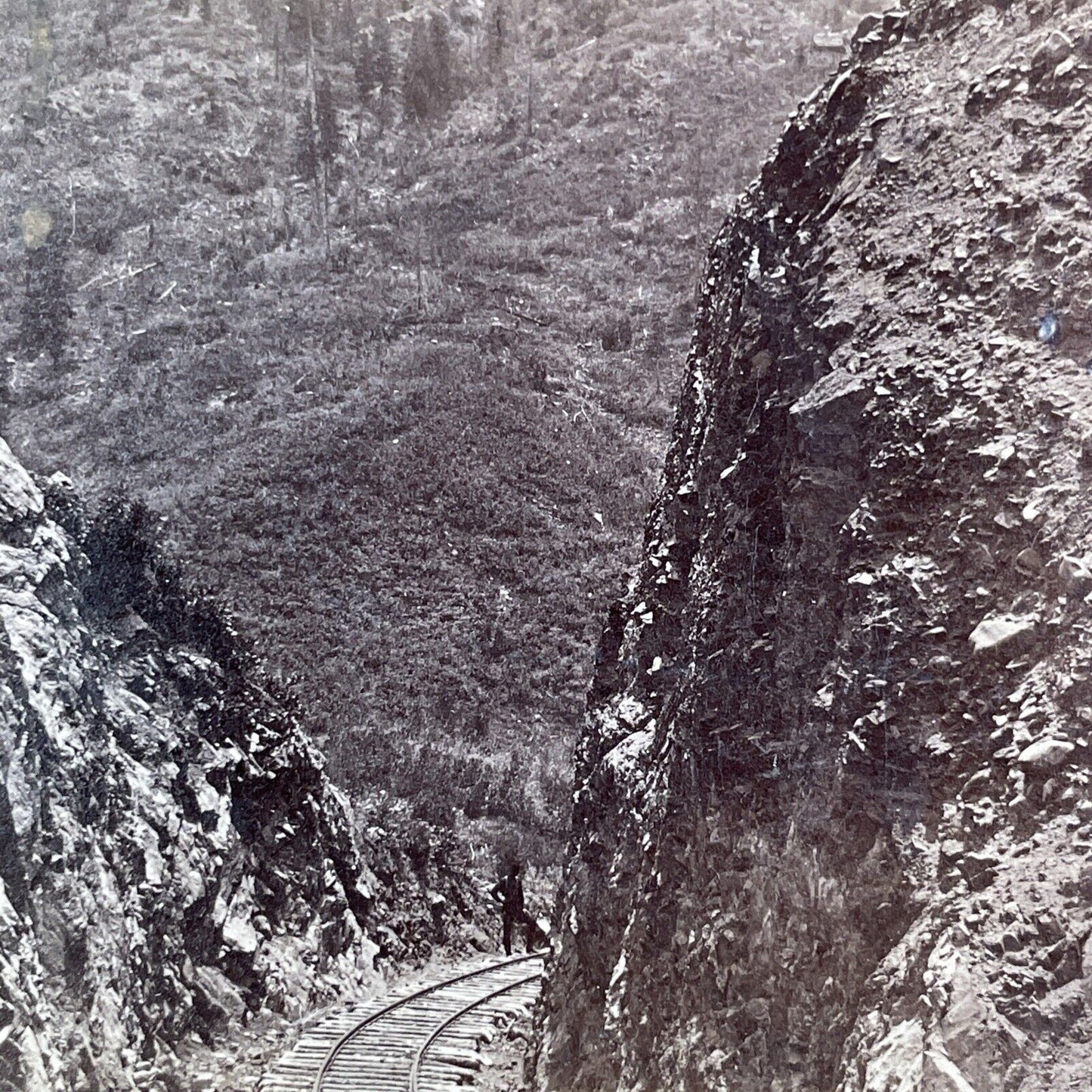 Denver Railroad Platte Canyon CO Stereoview WG Chamberlain Antique c1870 X3644