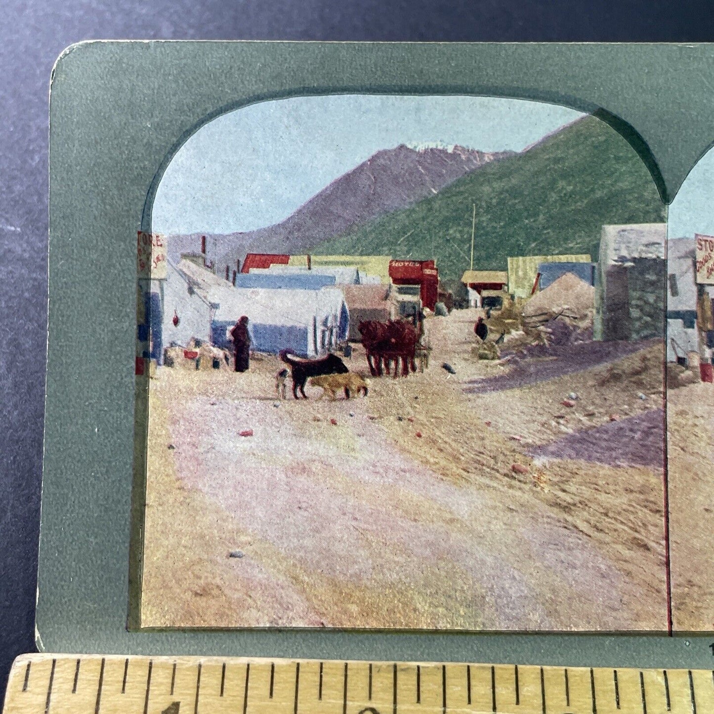 Antique 1905 Bennett Gold Mining Boom Town BC Canada Stereoview Photo Card P3315
