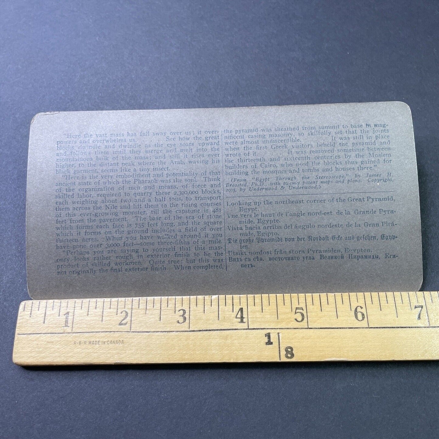 Antique 1904 Climbing The Great Pyramid Cairo Egypt Stereoview Photo Card P3022