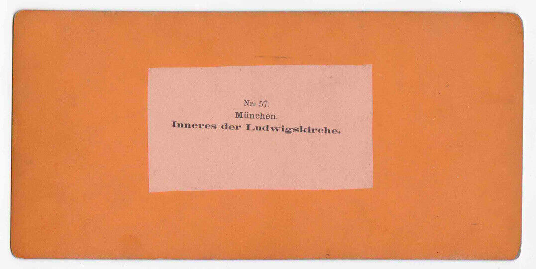 Antique 1880s Inneres Der Ludwigskirche Munchen Munich Germany Photo Card P064