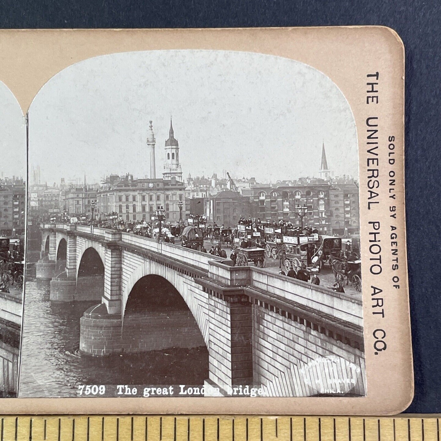 London Bridge England UK Stereoview CH Graves Antique c1900 X3513