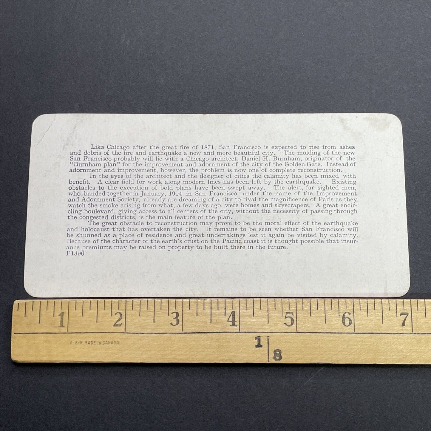 Antique 1910s San Francisco Earthquake Pacific Ave Stereoview Photo Card 2300-19