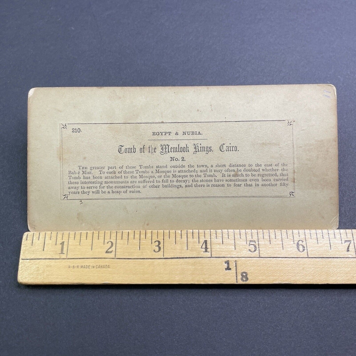 Antique 1860s Tomb Of The Kings Cairo Egypt Stereoview Photo Card V454