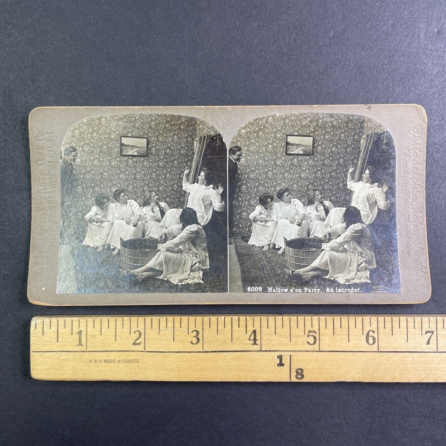 Lot of 2 Halloween Series 6009 & 6010 Stereoview C.H. Graves c1899 Y1232
