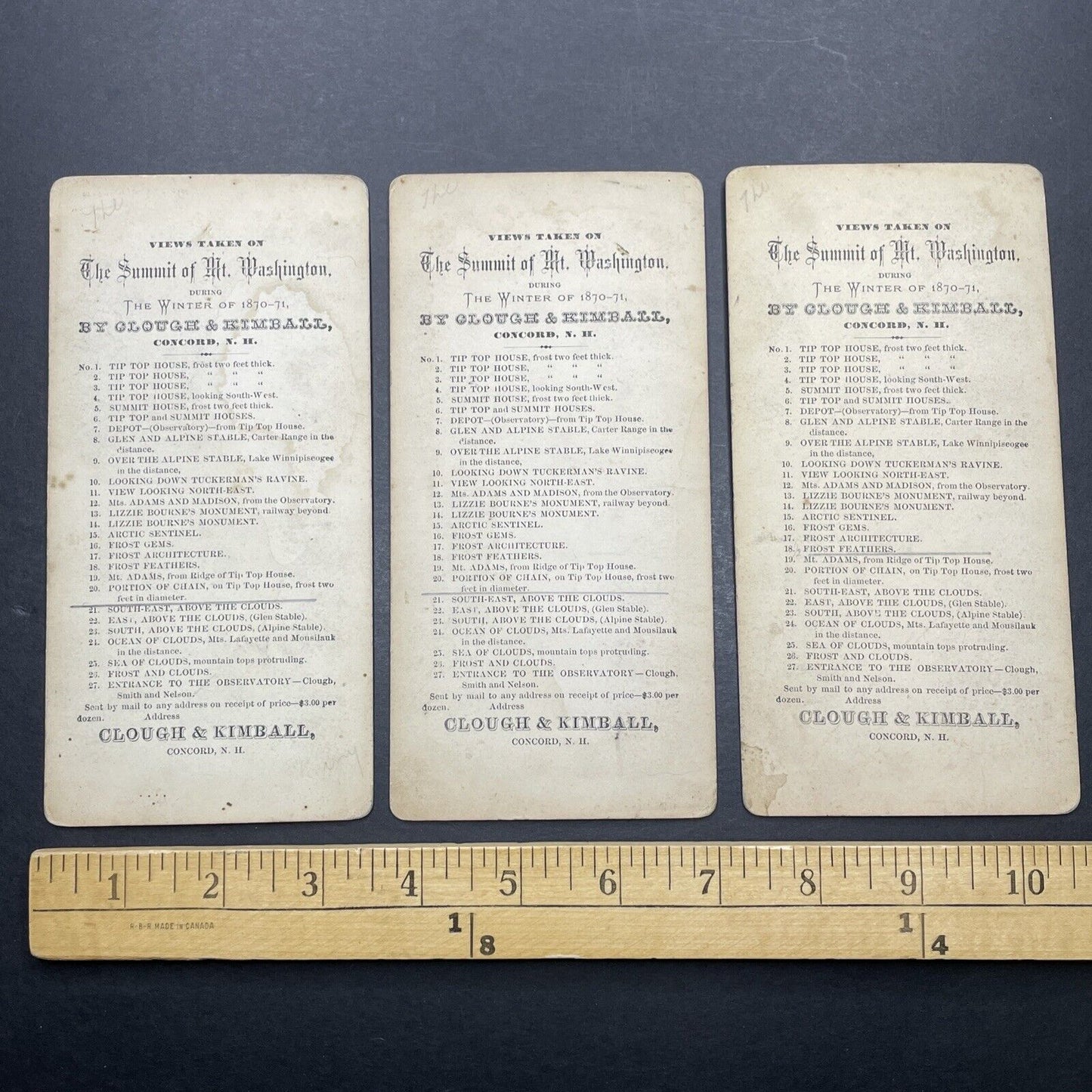 Lot Of 3 Antique Overexposed 'Blank' Stereoview Photo Cards From 1871 P580-116
