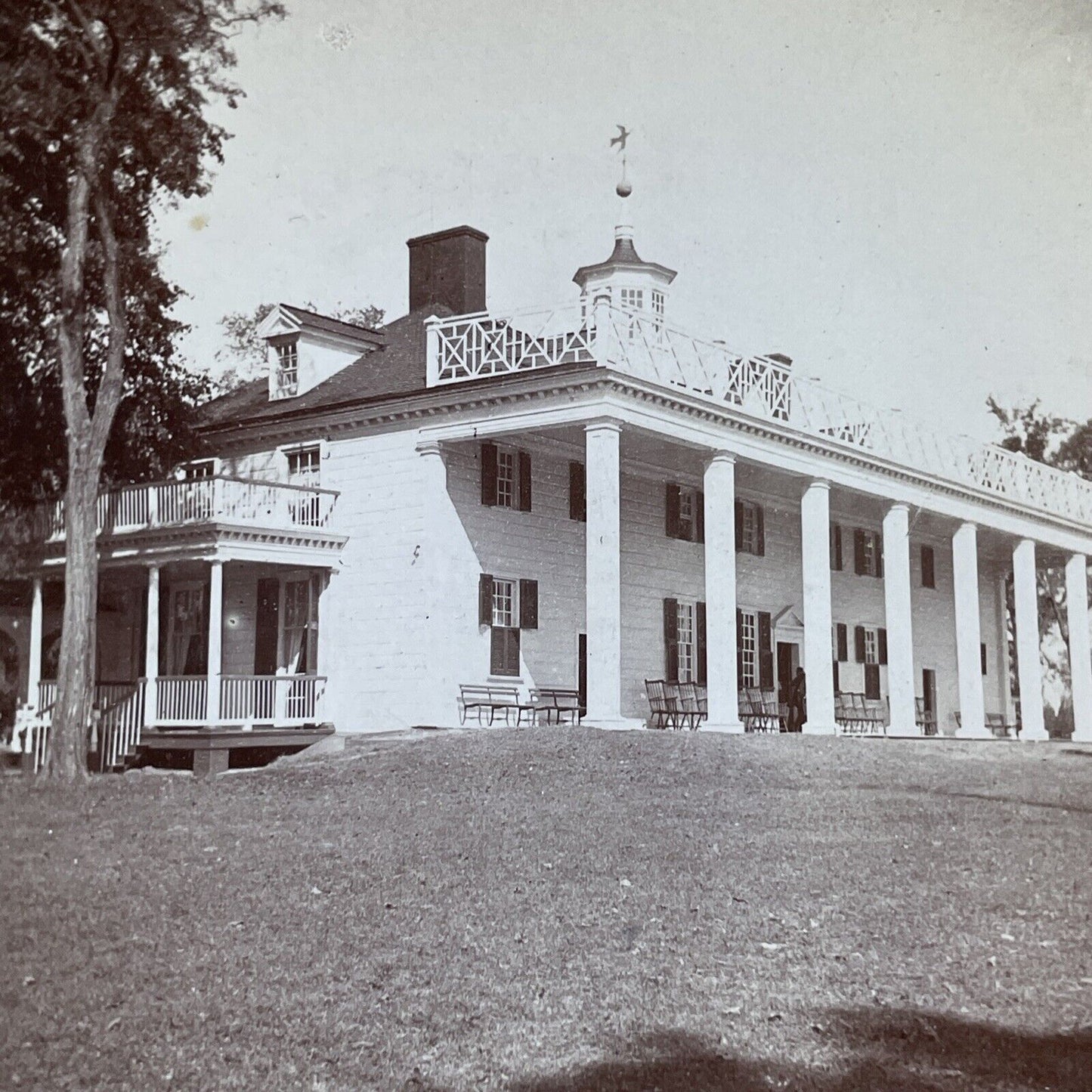 George Washington House Mount Vernon Stereoview Virginia Antique c1898 Y2197