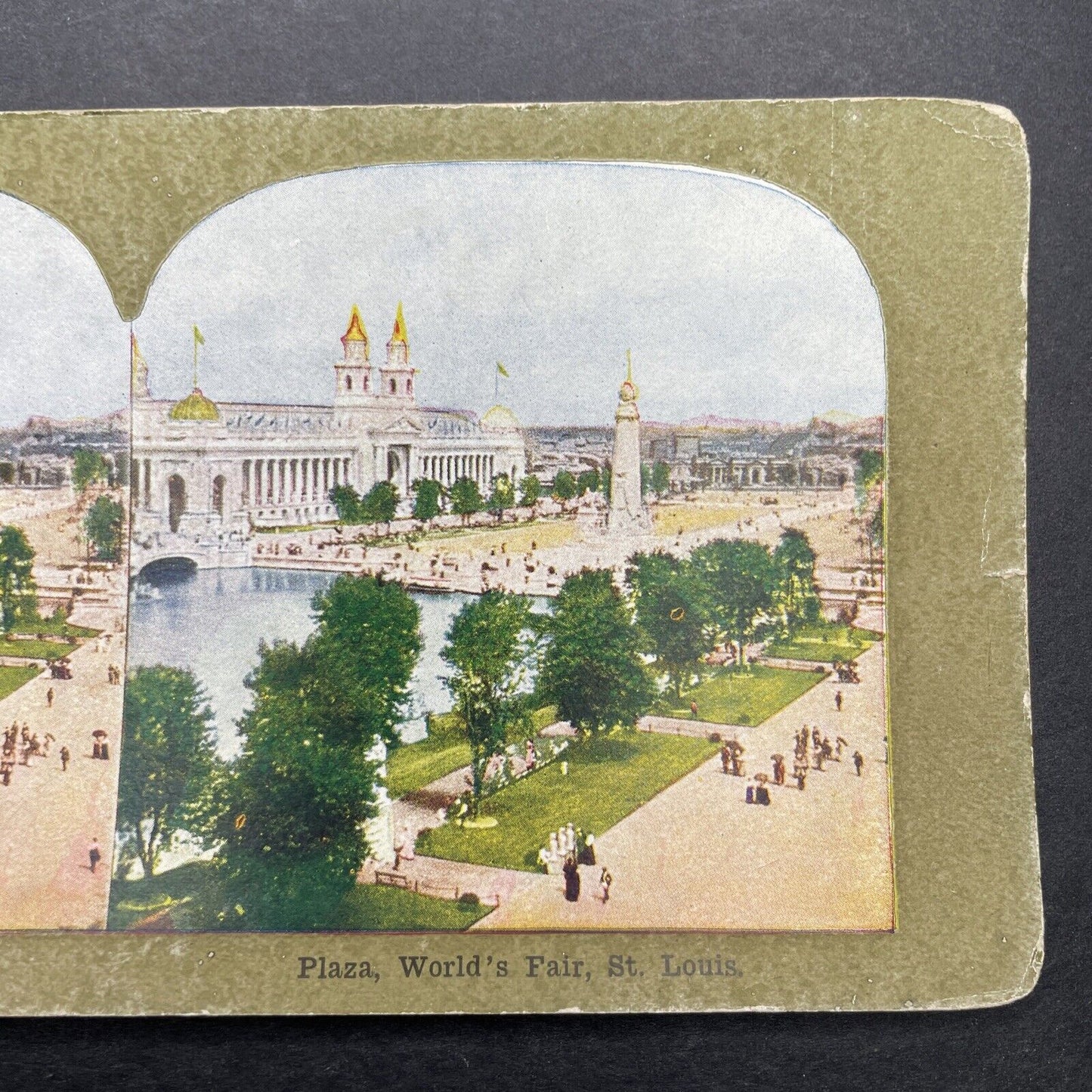 Antique 1904 St. Louis World's Fair Plaza Stereoview Photo Card P580-056