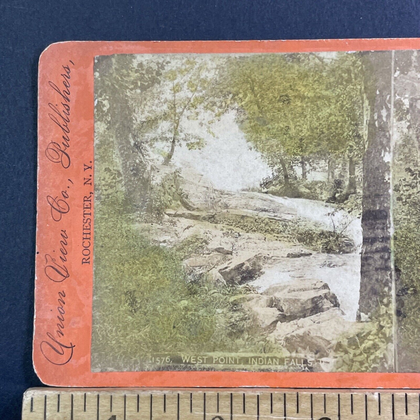 Indian Falls In Cold Spring New York Stereoview Union View Antique c1868 X1619