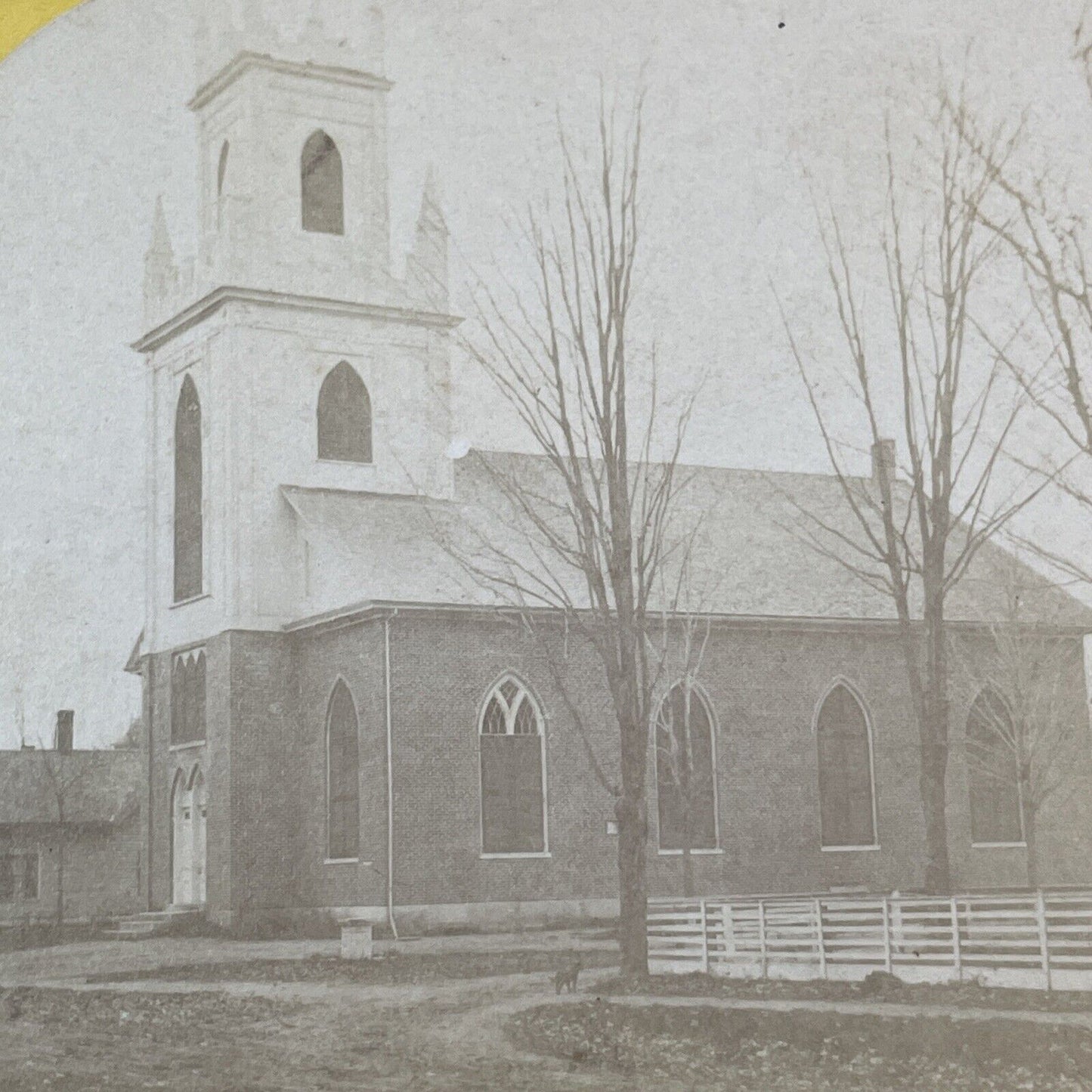 Congregational Church Claremont NH Stereoview JA French Antique c1870 X1211