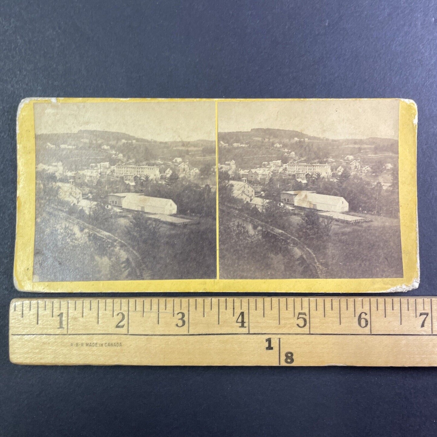 Wilton New Hampshire Town View Stereoview S.R. Hanaford Antique c1870s Y936