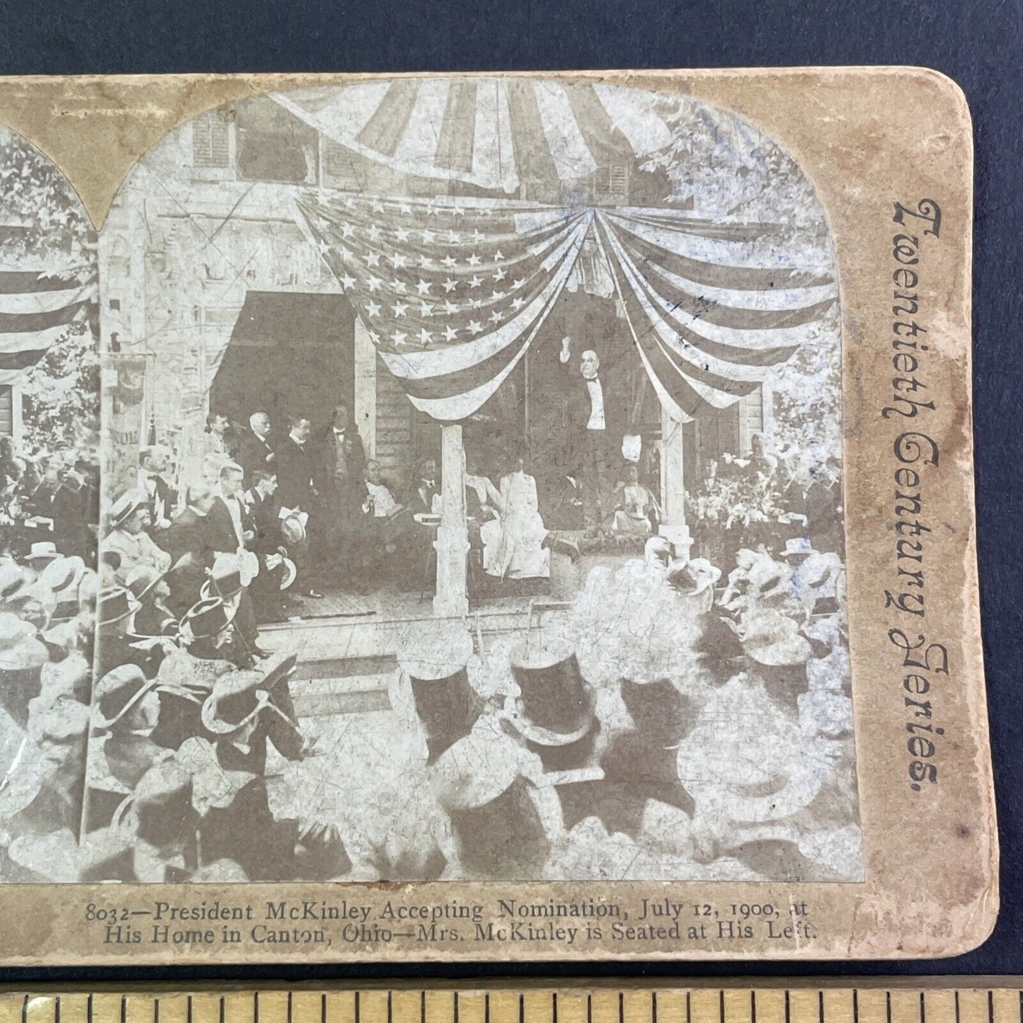 President William McKinley Announces Nomination Stereoview Antique c1900 Y1377