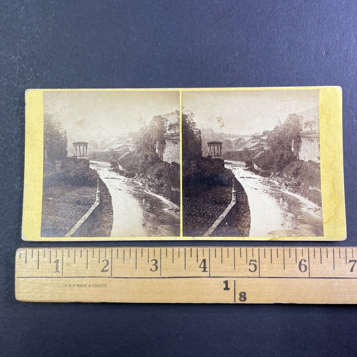 St. Bernard's Well Edinburgh Scotland Stereoview Dean Bridge Antique c1870 X3567